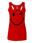 Cute Graphic Happy Funny Blink Smile Smiling face Positive  women's Tank Top sleeveless Racerback