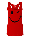 Cute Graphic Happy Funny Blink Smile Smiling face Positive  women's Tank Top sleeveless Racerback