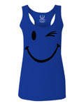 Cute Graphic Happy Funny Blink Smile Smiling face Positive  women's Tank Top sleeveless Racerback