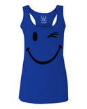 Cute Graphic Happy Funny Blink Smile Smiling face Positive  women's Tank Top sleeveless Racerback