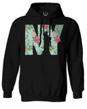 Cool New York Gift Liberty Statue Nyc Floral Beach Summer Vacation Palm Sweatshirt Hoodie