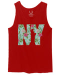 Cool New York Gift Liberty Statue Nyc Floral Beach Summer Vacation Palm men's Tank Top
